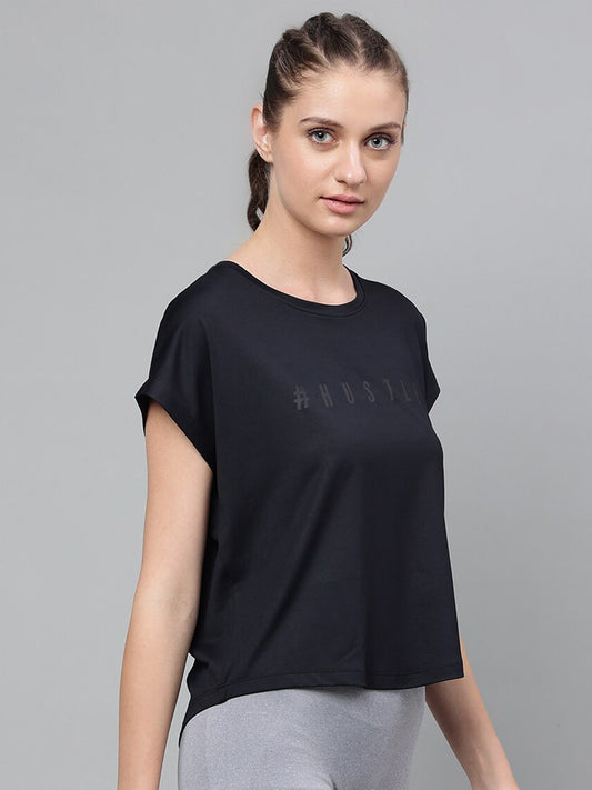 MKH Typography Printed Extended Sleeves Dri-FIT Relaxed Fit T-shirt - Swadesiicart