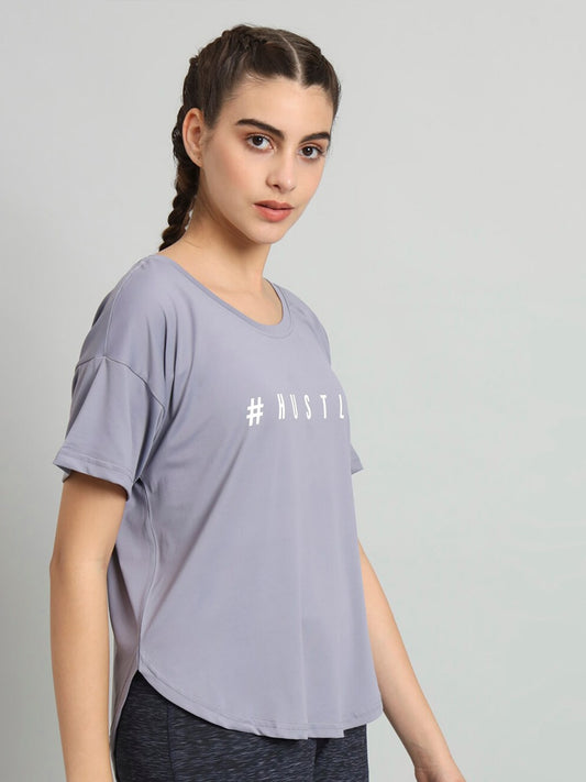 MKH Typography Printed Drop Shoulder Sleeves Dri-Fit Relaxed Fit T-shirt - Swadesiicart