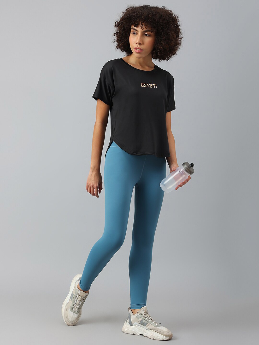 MKH Women Typography Drop-Shoulder Sleeves Dri-FIT Sports T-shirt - Swadesiicart