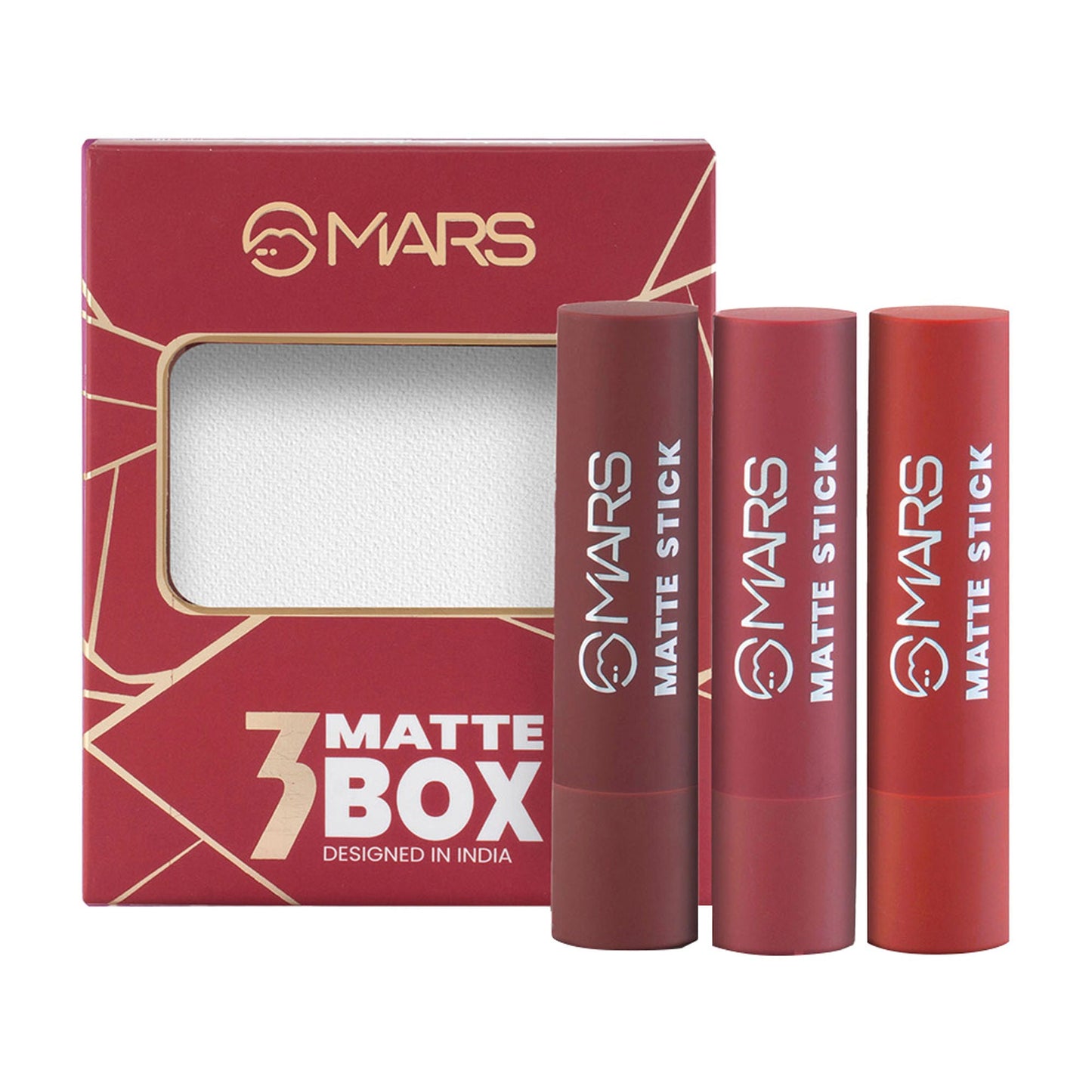 MARS Cosmetics Matte Lipsticks Box - 01 Reds and Maroons - Swadesiicart