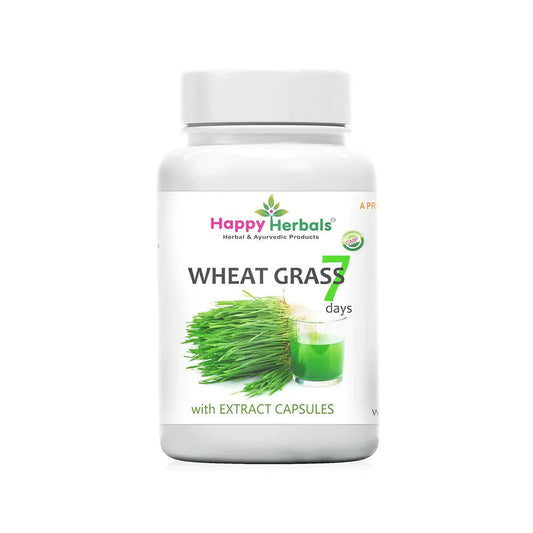Happy Herbals Wheat Grass Capsules | Swadesiicart