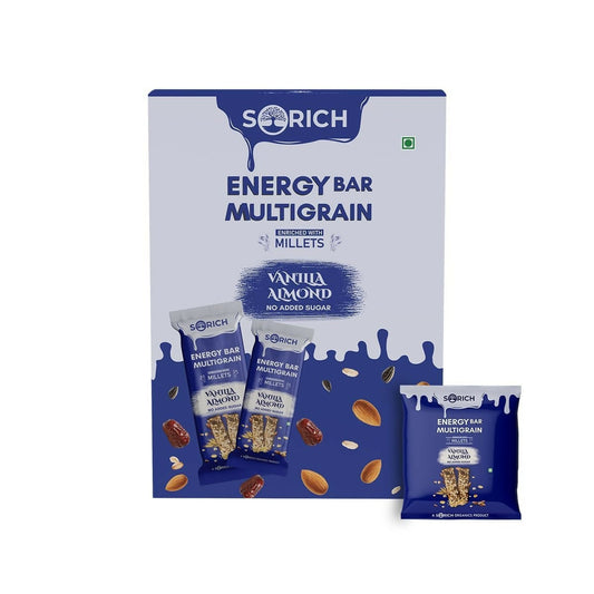 Sorich Organics Multigrain Energy Mini Bars Vanilla Almond | Swadesiicart