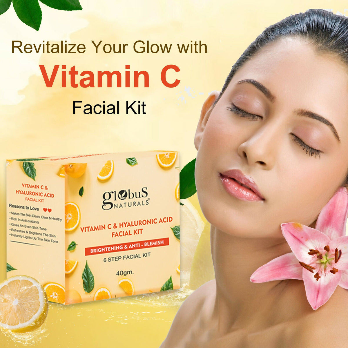 Globus Naturals Vitamin C & Hyaluronic Acid Facial Kit