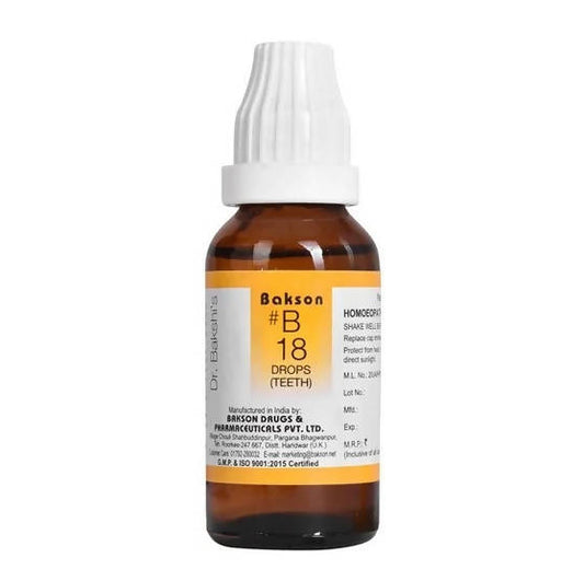 Bakson's Homeopathy B18 Drops (Teeth) | Swadesiicart