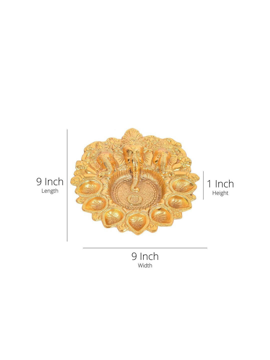 Craftvatika Gold-Toned Metal Lord Ganesha Design Kuber Diya | Swadesiicart