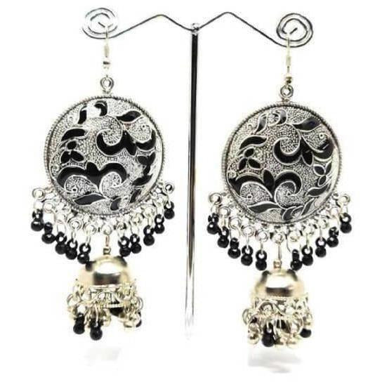 MS Fashion India Muskan Fancy Handmade Chandbali Style Jhumka with Beaded Earrings | Swadesiicart