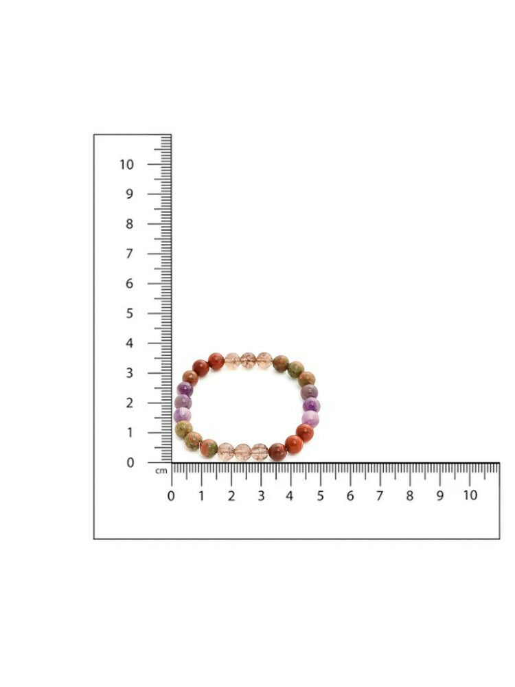 Red Carnelian, Lapis Lazuli, Amethyst and Green Avanturine Multicoloured Cyrstal Beads bracelet - Ruby Raang | Swadesiicart