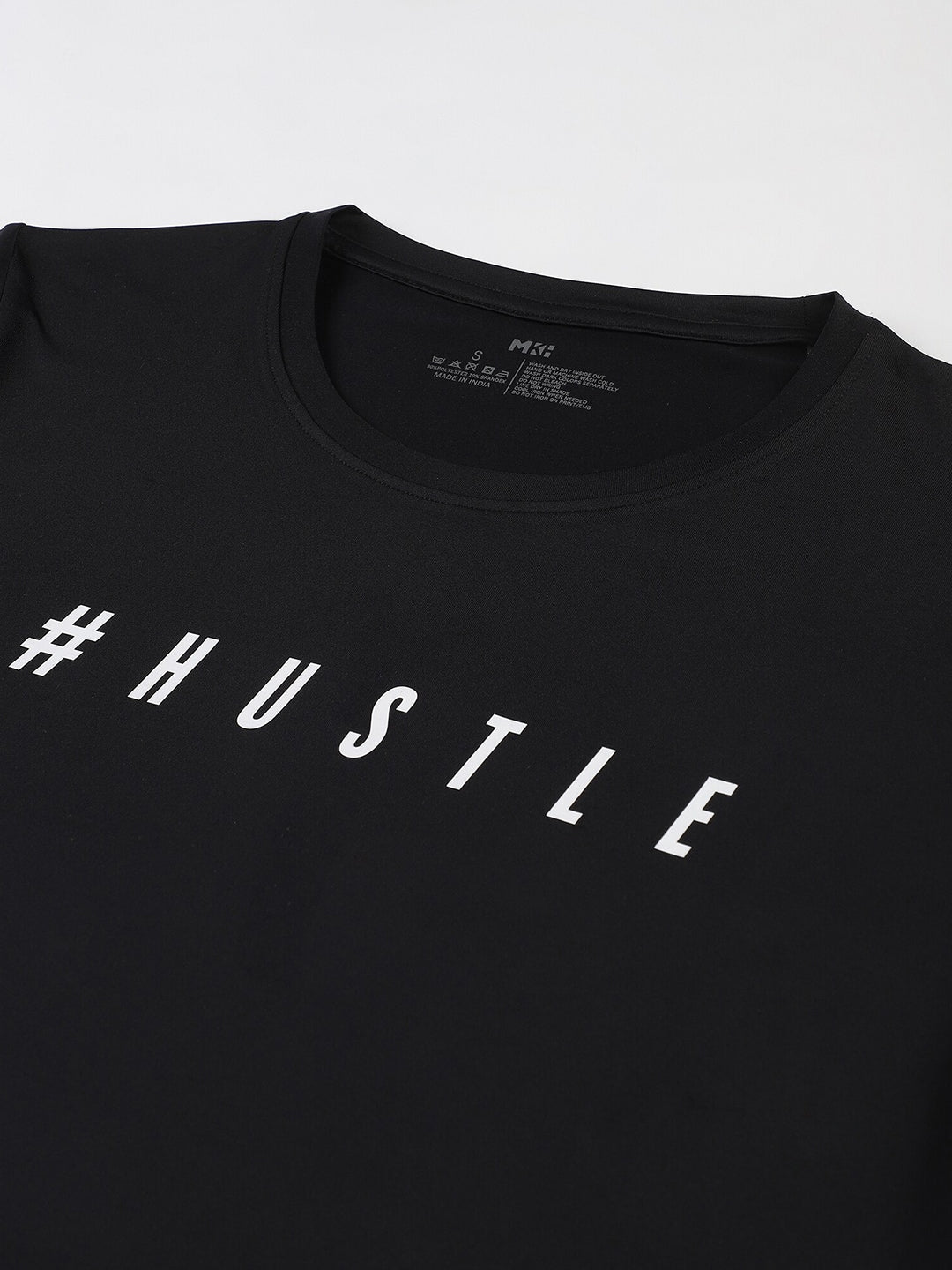 MKH Women Black Typography Printed Dri-FIT Sports T-shirt - Swadesiicart