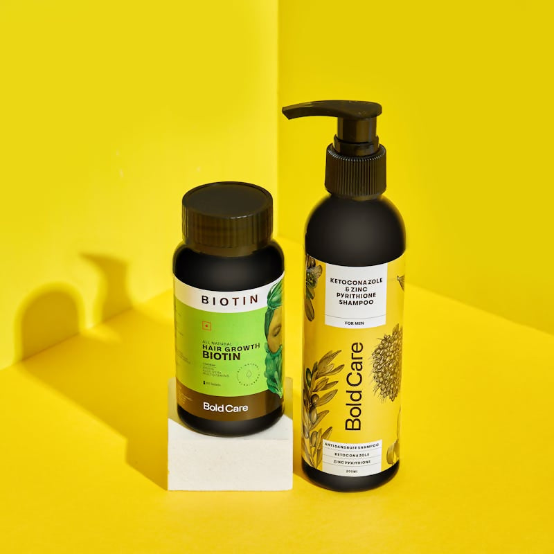 Bold Care Anti-dandruff Shampoo + Biotin Supplements Combo | Swadesiicart