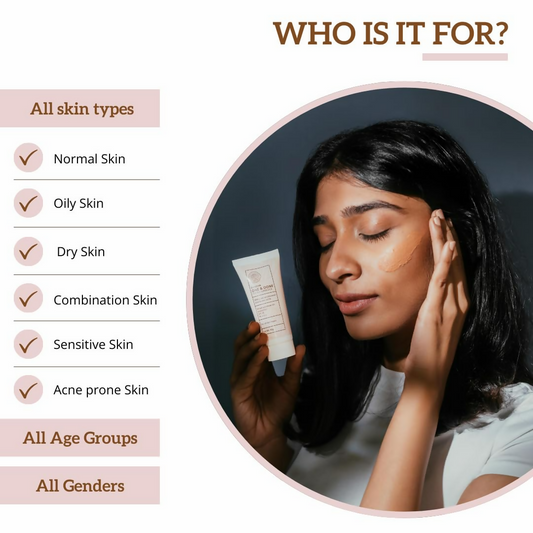 Sandiva One & Done Tinted Sunscreen With Zinc Oxide, SPF 35 PA++++, No White Cast - Tint 22 - Swadesiicart