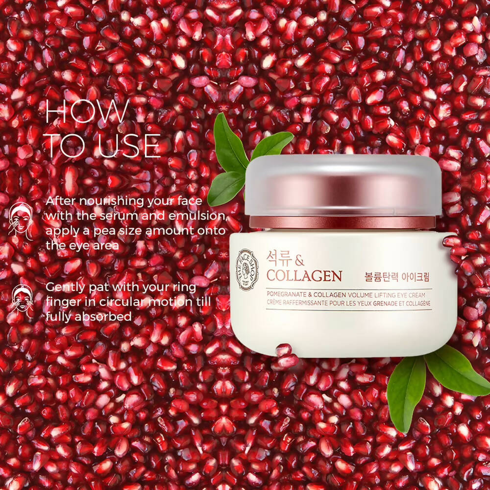 The Face Shop Pomegranate & Collagen Volume Lifting Eye Cream - Korean Skincare | Swadesiicart