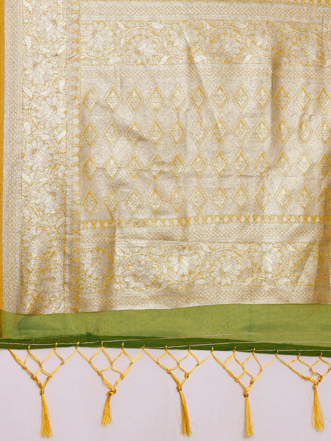 Saree Mall Mustard Ethnic Motifs Zari Organza Banarasi Saree | Swadesiicart