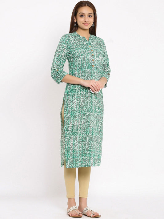 HERE&NOW Paisley Printed Straight Kurta - Swadesiicart