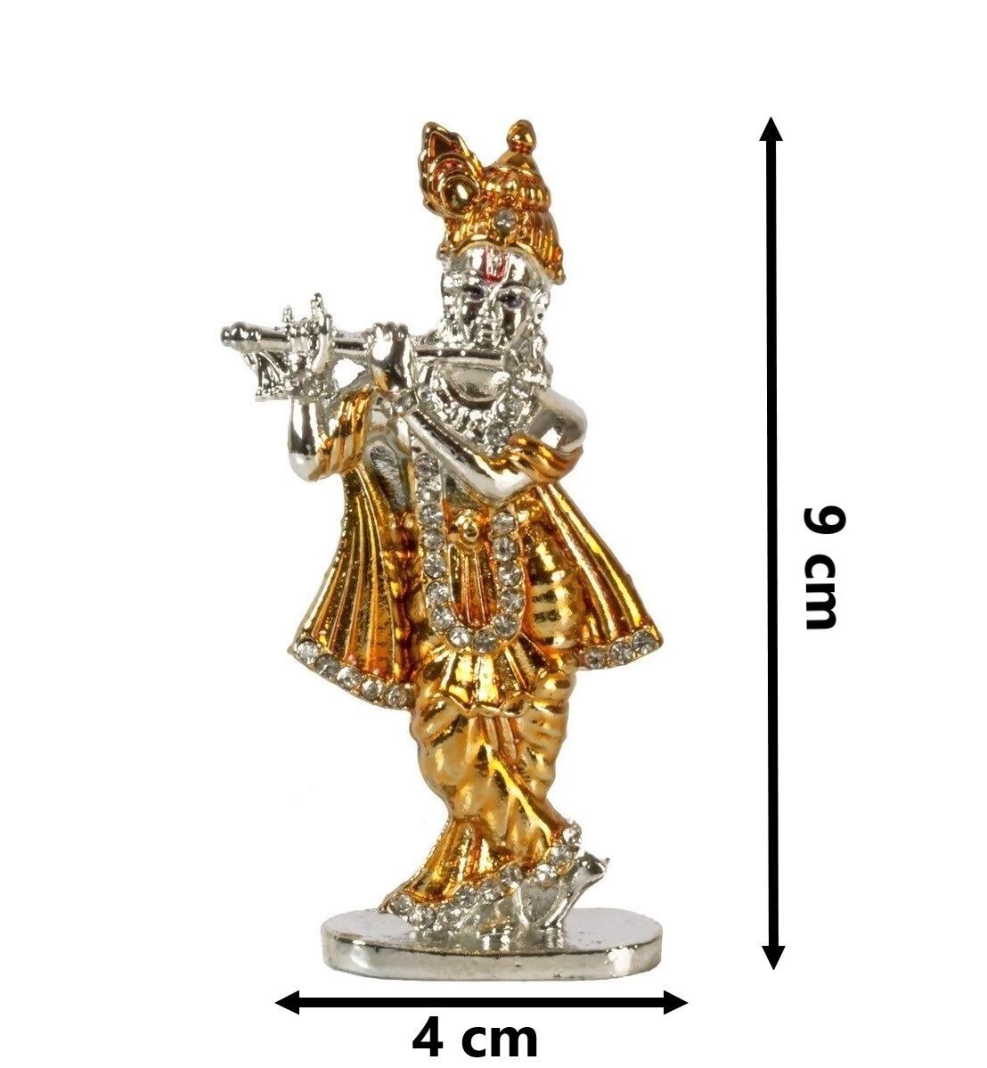 Relicon Lord Krishna Idol Silver Gold Metal Statue - Swadesiicart