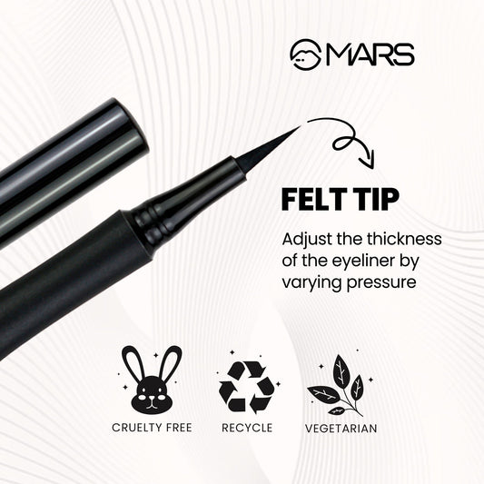 MARS Cosmetics Liquid Pen Eyeliner - Black - Swadesiicart