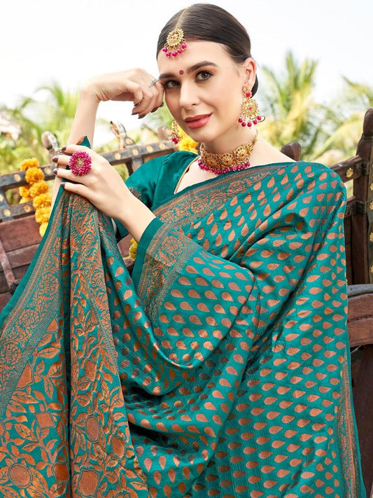 Anouk Woven Design Zari Banarasi Saree | Swadesiicart