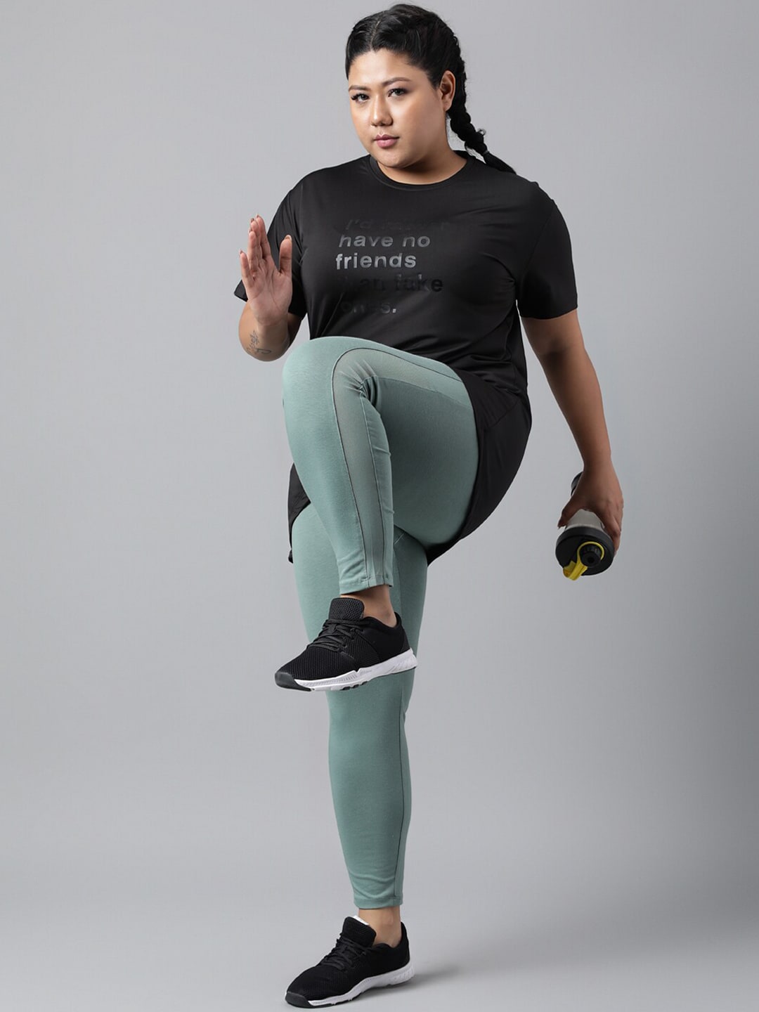 MKH Typography Printed Plus Size Drop Shoulder Sleeves Relaxed Fit Dri-FIT Sports T-shirt - Swadesiicart