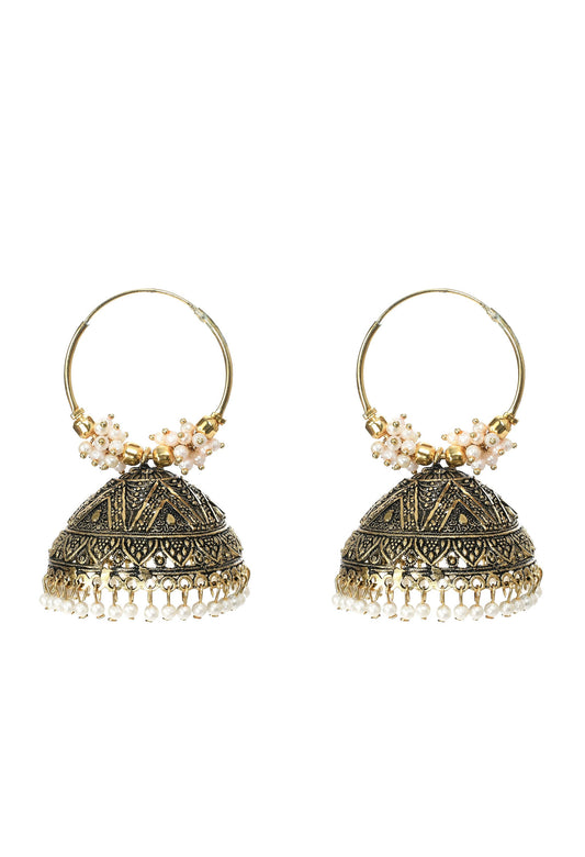 Mominos Fashion Johar Kamal Latest Designer Golden Color Jhumkas