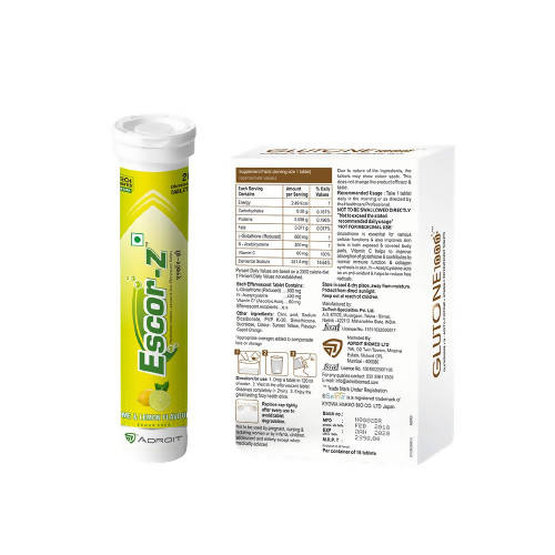 Glutone 1000 & Escor-Z Tablets Combo Pack - Swadesiicart