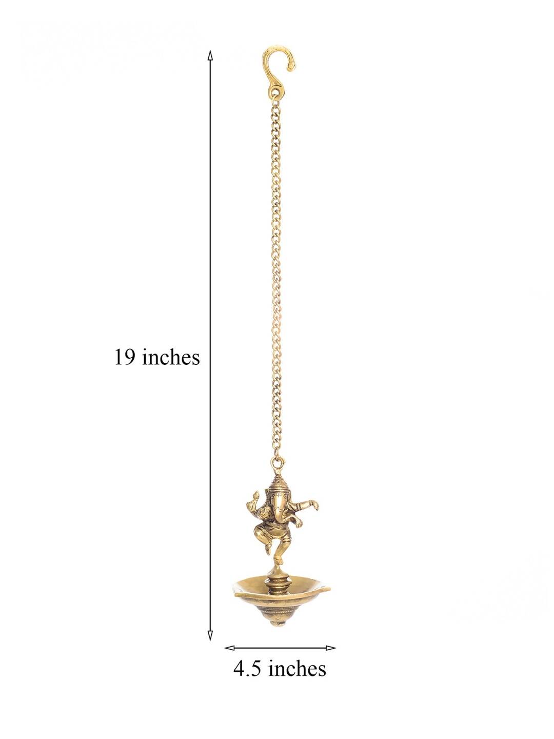 eCraftIndia Brown Dancing Ganesha Brass Hanging Diya | Swadesiicart