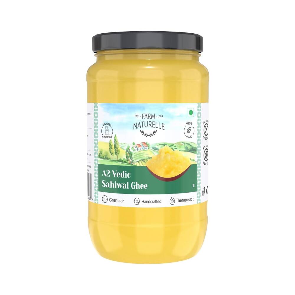 Farm Naturelle A2 Vedic Sahiwal Ghee - Desi Cow Ghee | Natural, Healthy, and Pure | Cultured Cow Ghee - Swadesiicart