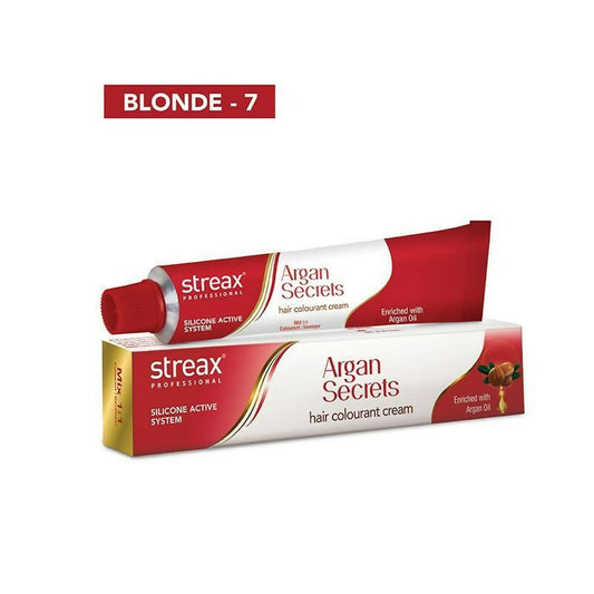 Streax Professional Argan Secrets Hair Colourant Cream - Blonde 7 - Swadesiicart