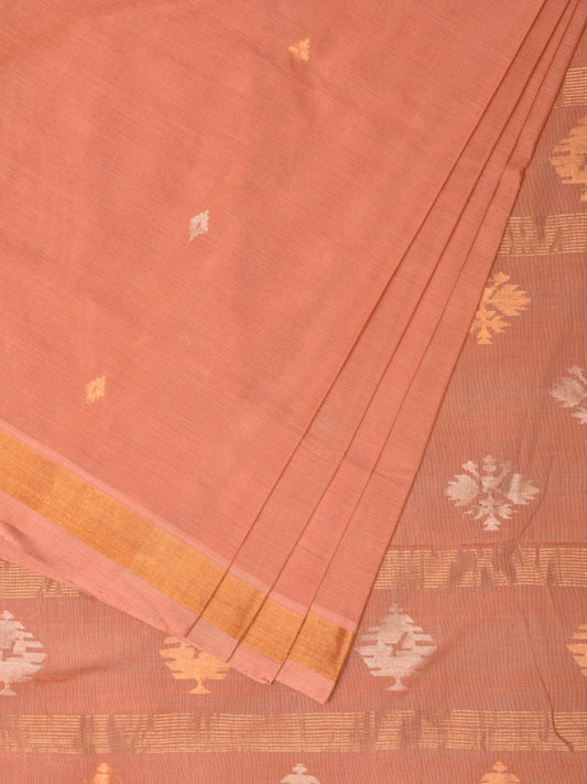 Fawn Uppada Cotton Handloom Saree with Assorted Pallu Design - Global Threads | Swadesiicart