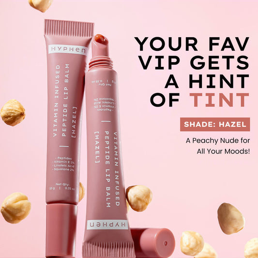 Hyphen By Kriti Sanon Hazel Vitamin Infused Peptide Lip Balm, Hydrate & Moisturize, Smoothen Lips & Repair Moisture Barrier | Swadesiicart