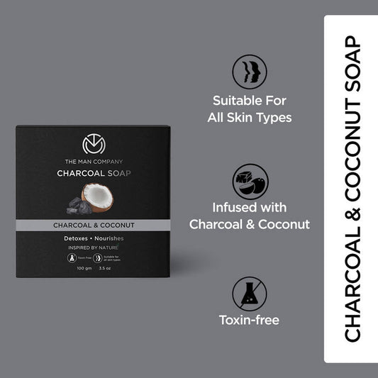The Man Company Charcoal Soap Bar - Charcoal & Coconut - Swadesiicart