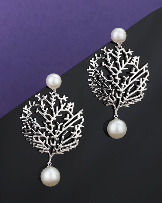 Gold & Silver Polished Fancy Drop Earring For Women - Wahe Jewels - Swadesiicart