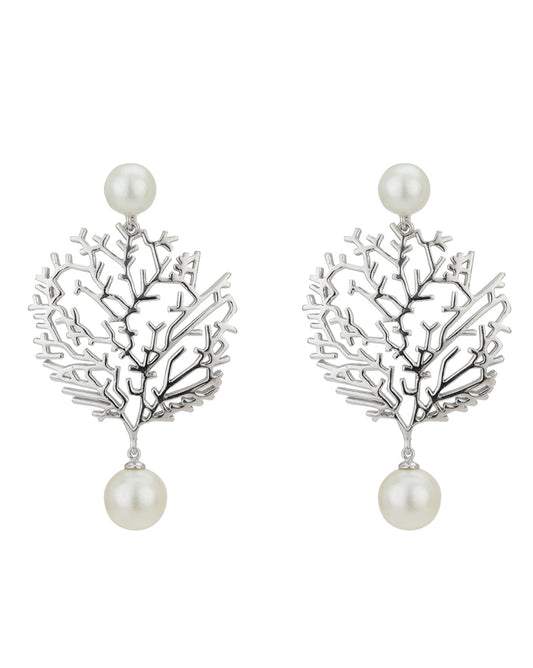 Gold & Silver Polished Fancy Drop Earring For Women - Wahe Jewels - Swadesiicart