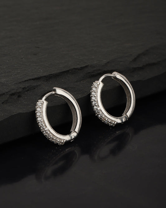 Black Toned With Cz Fancy Stud Earring For Men - Wahe Jewels - Swadesiicart
