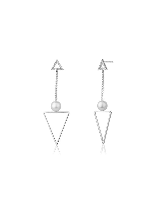 Gold-Polished With Cz Dangling Chain Hoop Earring - Wahe Jewels - Swadesiicart