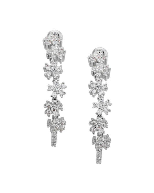 Rhodium Plated Multi-Coloured Cz Ear Cuff Earring For Women - Wahe Jewels - Swadesiicart