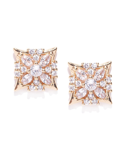Gold-Polished Contemporary Drop Earring With Dangling Pearl For Women - Wahe Jewels - Swadesiicart