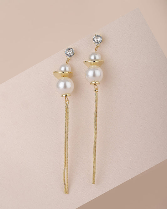 Gold-Polished Butterfly Tasselled Drop Earring For Women - Wahe Jewels - Swadesiicart