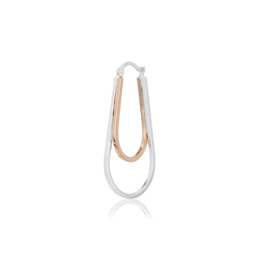 Women'S Silver Western Brass Na Fish Hook Ear Wire Rhodium - Plated Single Oval Hoop Earrings - Wahe Jewels - Swadesiicart