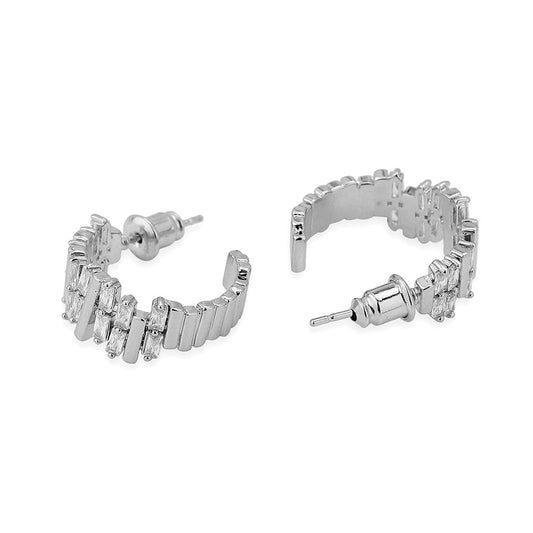 Premium Gold-Polished With Pearl Half Hoop Earring For Women - Wahe Jewels - Swadesiicart