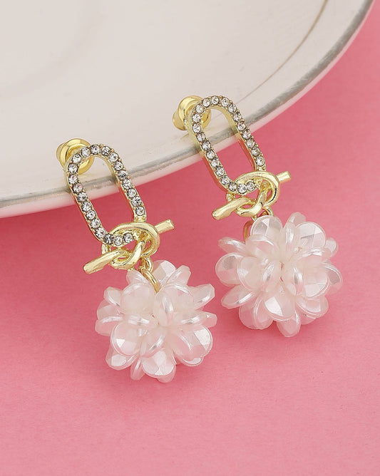 Gold-Polished Textured Circular Drop Earring - Wahe Jewels - Swadesiicart