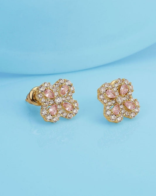 925 Sterling Silver Rose Gold-Polished Cz Infinity Drop Earring For Women - Wahe Jewels - Swadesiicart