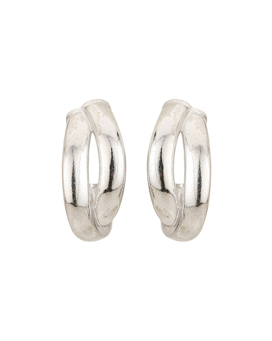 Rhodium Plated Textured Drop Earrings With Dangling Bar - Wahe Jewels - Swadesiicart