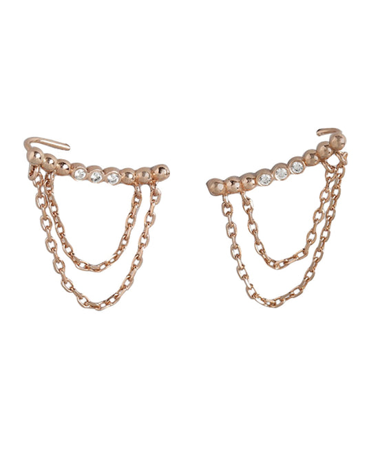 Women'S Brass Silver - Toned & Off - White Rhodium - Plated Cz - Studded Drop Earrings - Wahe Jewels - Swadesiicart