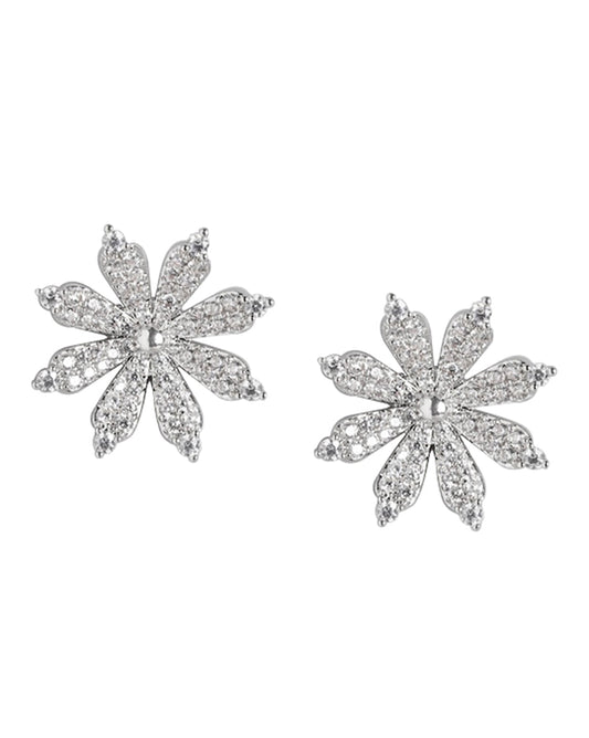 Rhodium Plated Infinity Drop Earring With Dangling Pearl For Women - Wahe Jewels - Swadesiicart