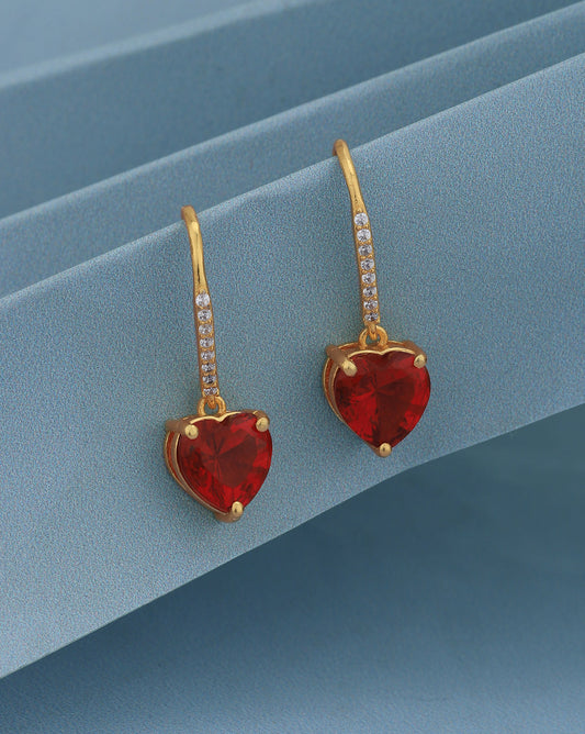 Women'S Brass Silver - Toned Rhodium Plated Cz Studded Handcrafted Geometric Drop Earrings - Wahe Jewels - Swadesiicart
