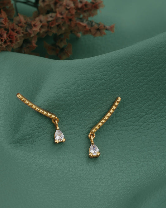 Gold-Polished With Cz Climber Ear - Cuff Earring - Wahe Jewels - Swadesiicart