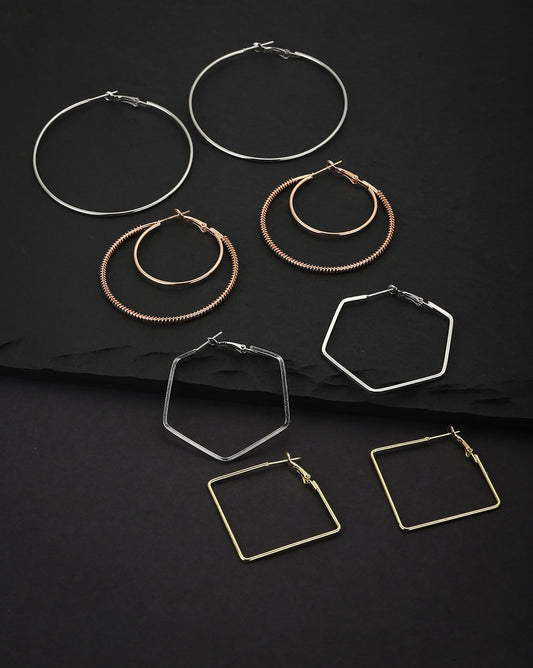 Gold-Polished Hoop Earring With Dangling Cz Stone For Women - Wahe Jewels - Swadesiicart