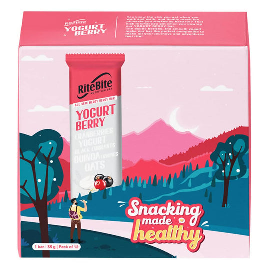 RiteBite Max Protein Yogurt Energy Berry Nutrition Bar - Swadesiicart