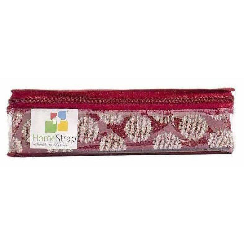 Home Strap Single Rod Brocade Bangle Box - Maroon - Swadesiicart