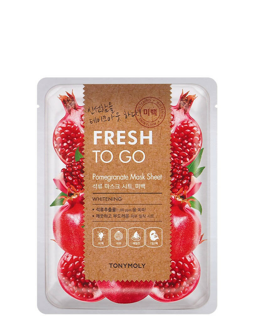 Tonymoly Fresh To Go Pomegranate Mask Sheet Whitening - Korean Skincare | Swadesiicart