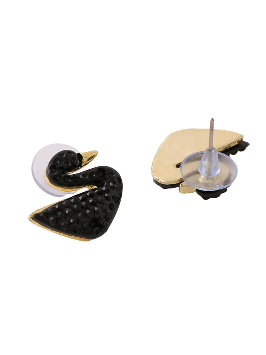 NVR Women Black Cz Studded Studs Earrings | Swadesiicart